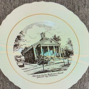 Vintage Lucile S Piper Memory Plates Decorative Plate with Church Illustration